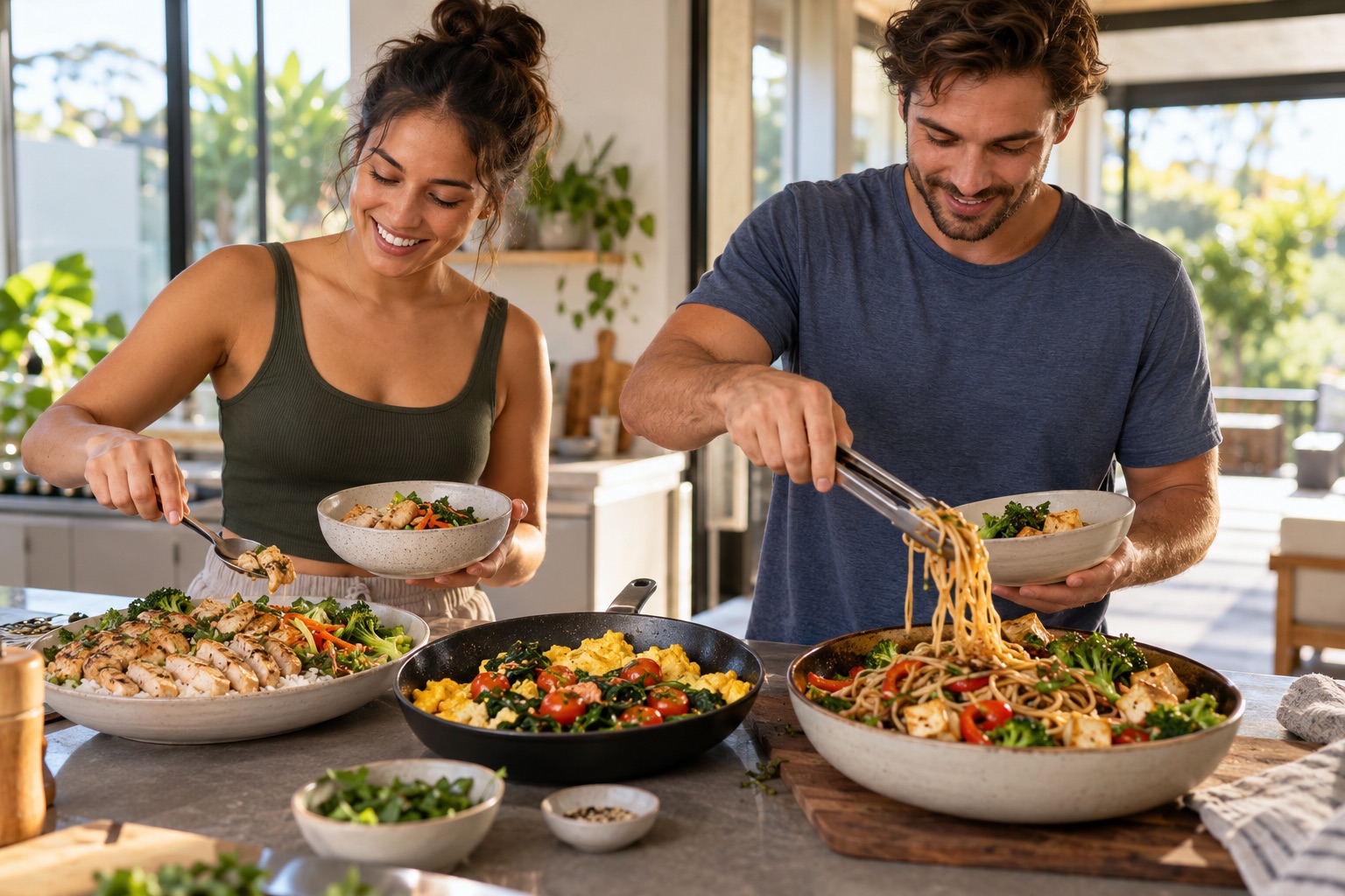 Illustrative meal scene from the sample high-protein article