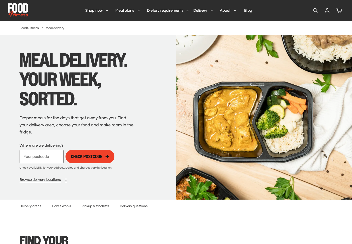Preview of the Food4Fitness meal delivery hub
